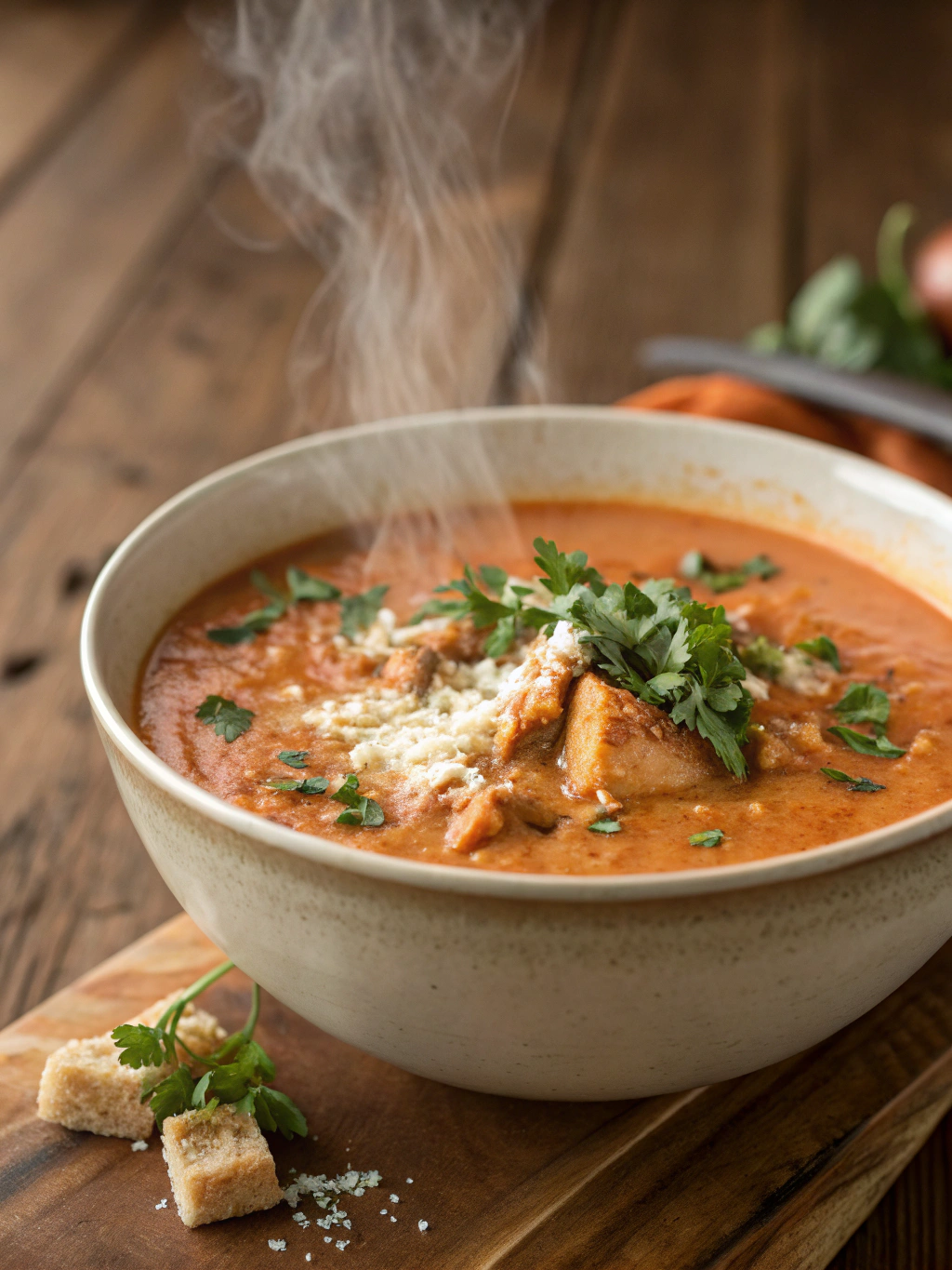 smoky chicken tomato bisque