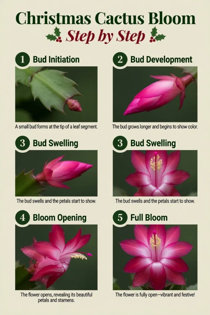 christmas cactus step by step blooming